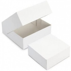 25 boites pâtissières carton blanches 26 x 13 cm