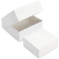 50 boites pâtissières carton blanches 23 x 5 cm