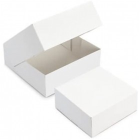 50 boites pâtissières carton blanches 16 x 8 cm