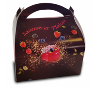 50 caissettes pâtissières à poignée colorées 180 x 100 