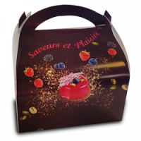 50 caissettes pâtissières à poignée colorées 180 x 100 