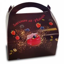 50 caissettes pâtissières à poignée colorées 180 x 100 