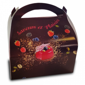 50 caissettes pâtissières à poignée colorées 180 x 100 